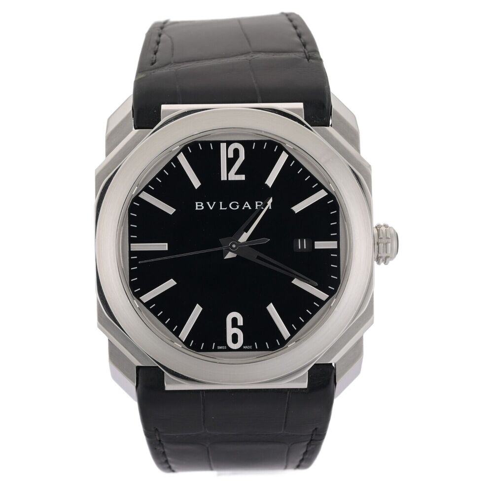 Bulgari Octo Date BGO41S Black 41mm Skeleton Back Men's Watch